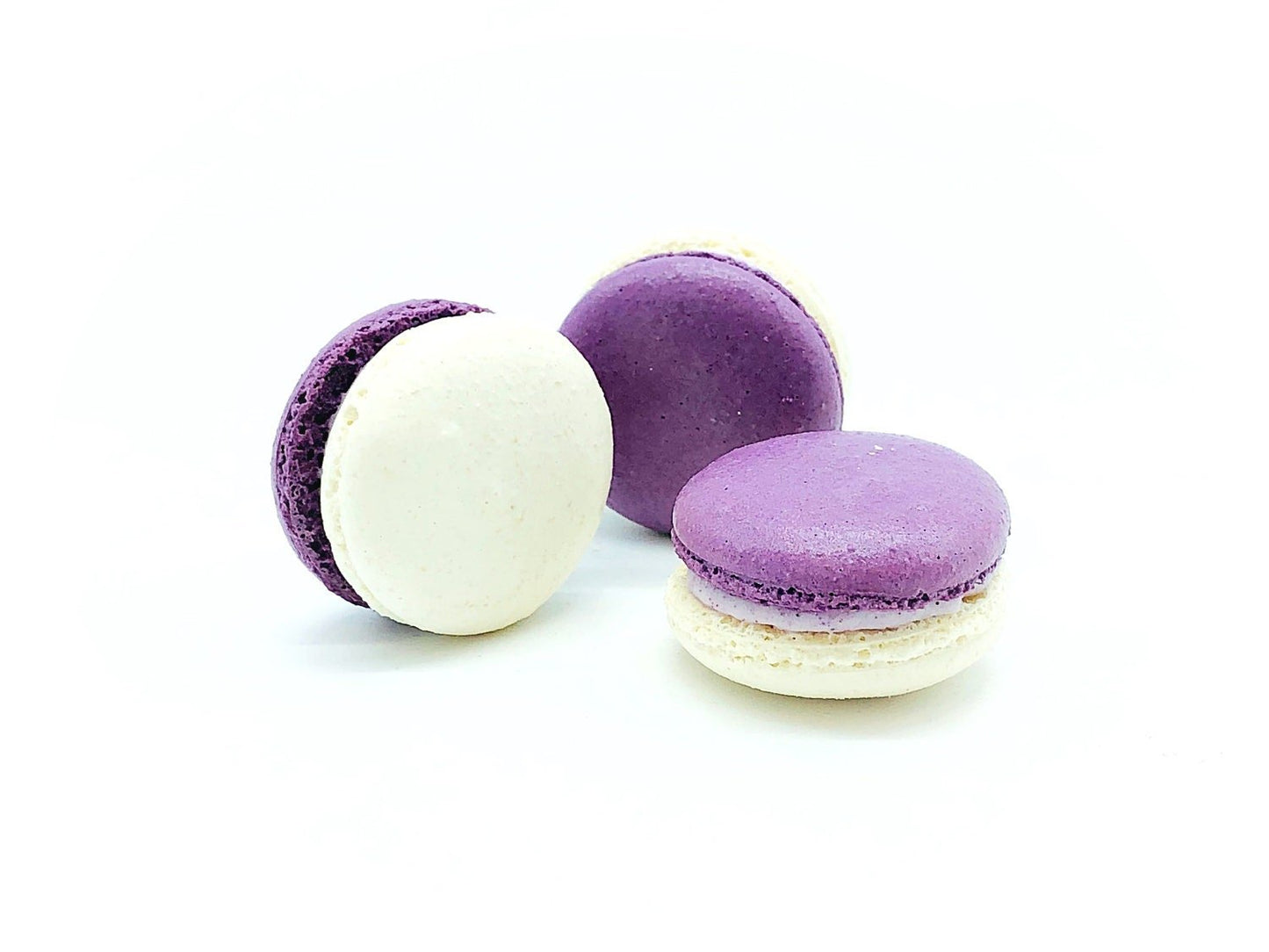 6 Pack Taro White Chocolate Ganache Macarons - Macaron Centrale