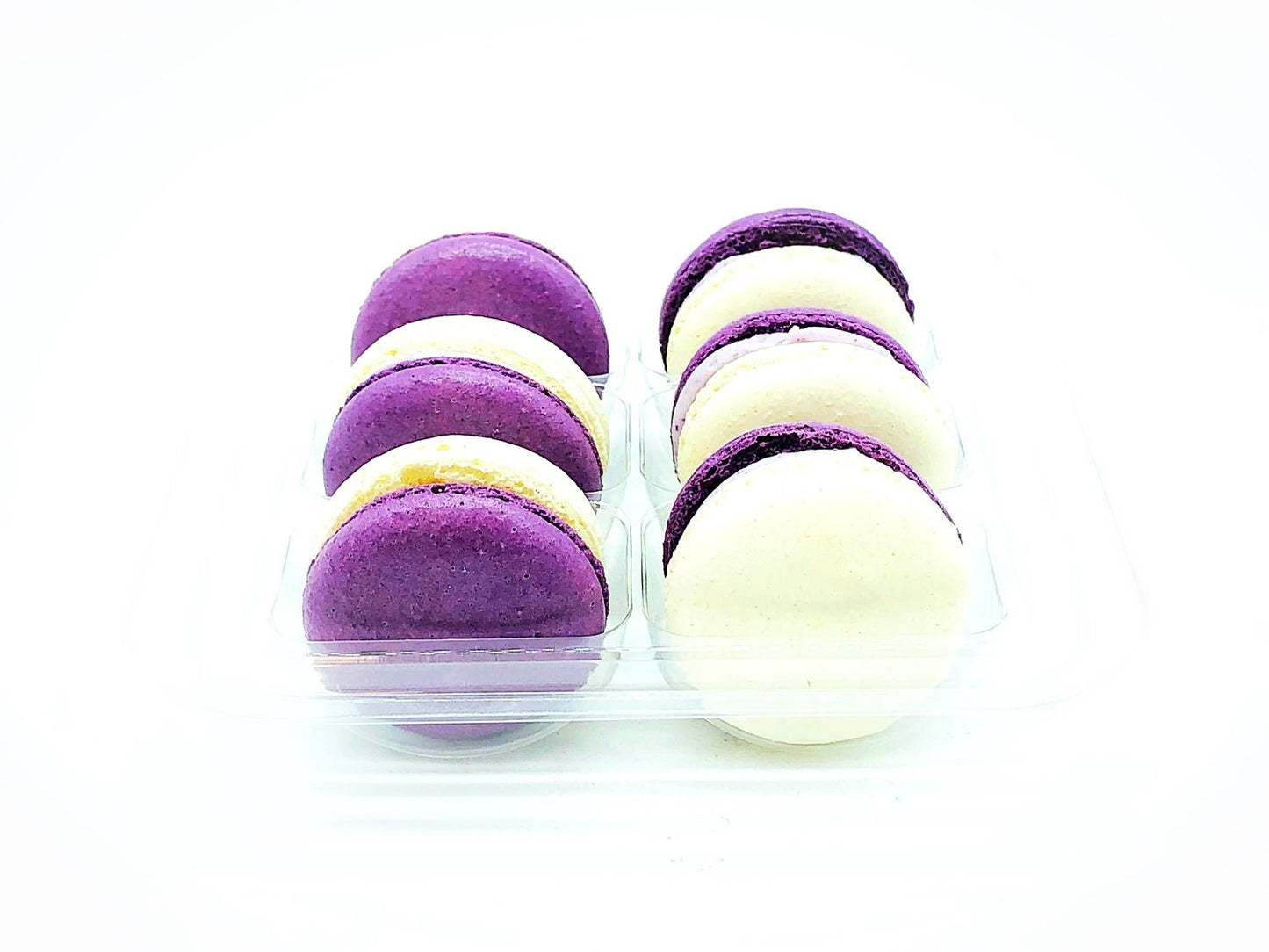 6 Pack Taro White Chocolate Ganache Macarons - Macaron Centrale