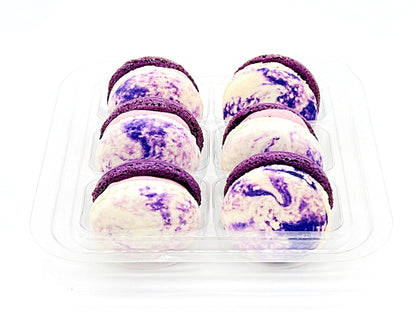 6 Pack | Ube White Chocolate French Macarons - Macaron Centrale