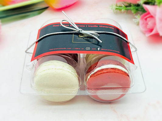 6 Vanilla & Red Velvet Macarons Value Pack - Macaron Centrale