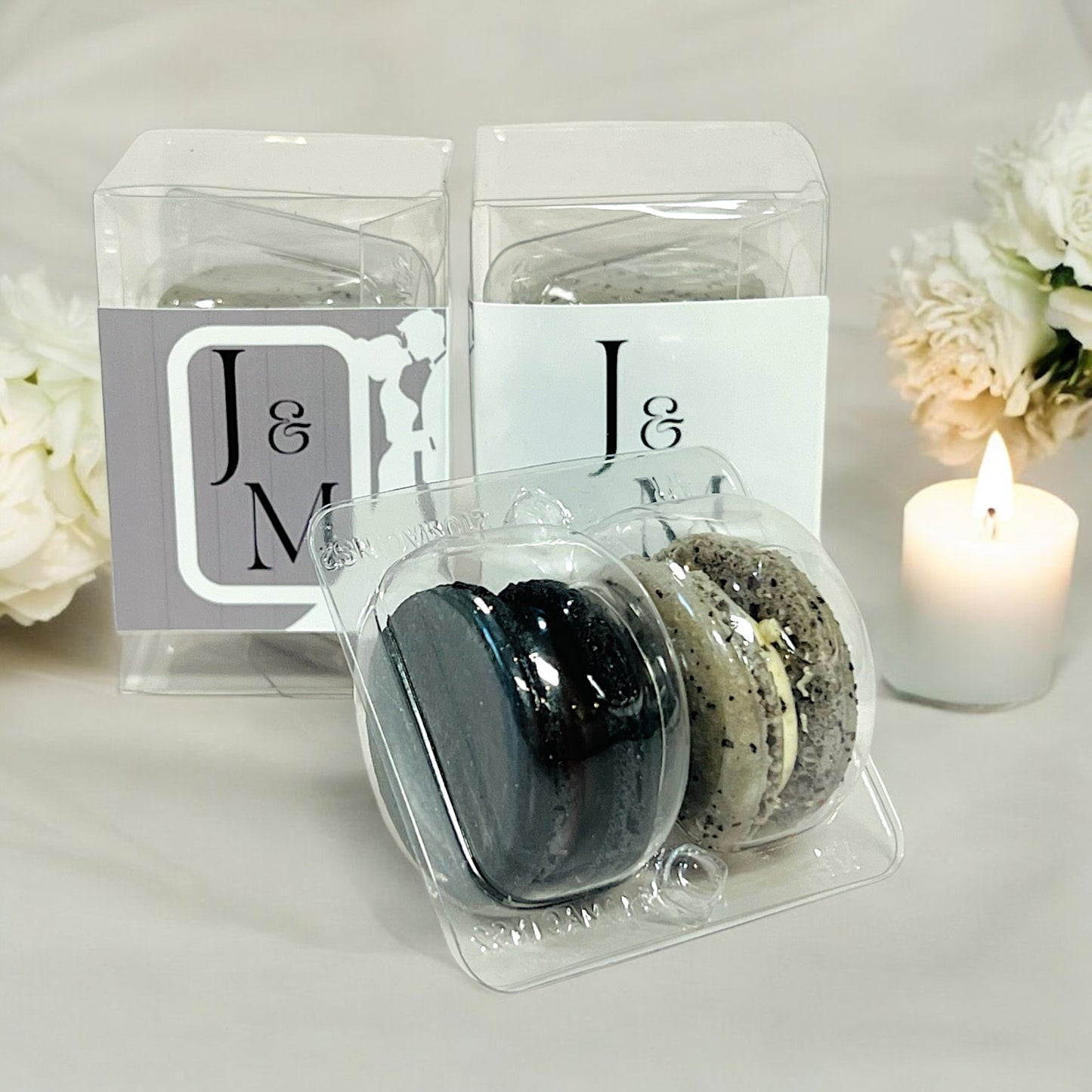 Customizable Macaron Favor Gift Box - Urban Slate Design