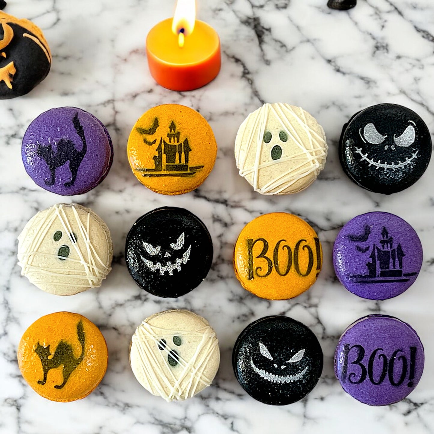 No Tricks, Just Macaron Treats! Halloween Set French Macarons