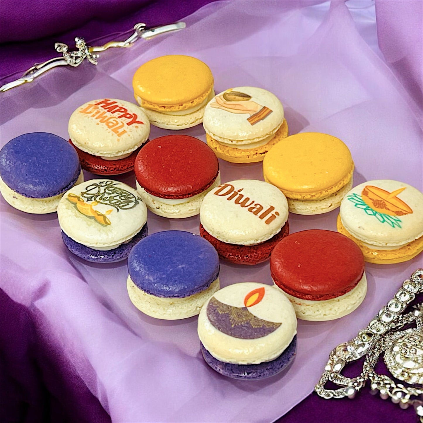 Diwali Celebration Macarons | Available in 6, 12 & 24 Pack | A Perfect Gift for Diwali Celebrations