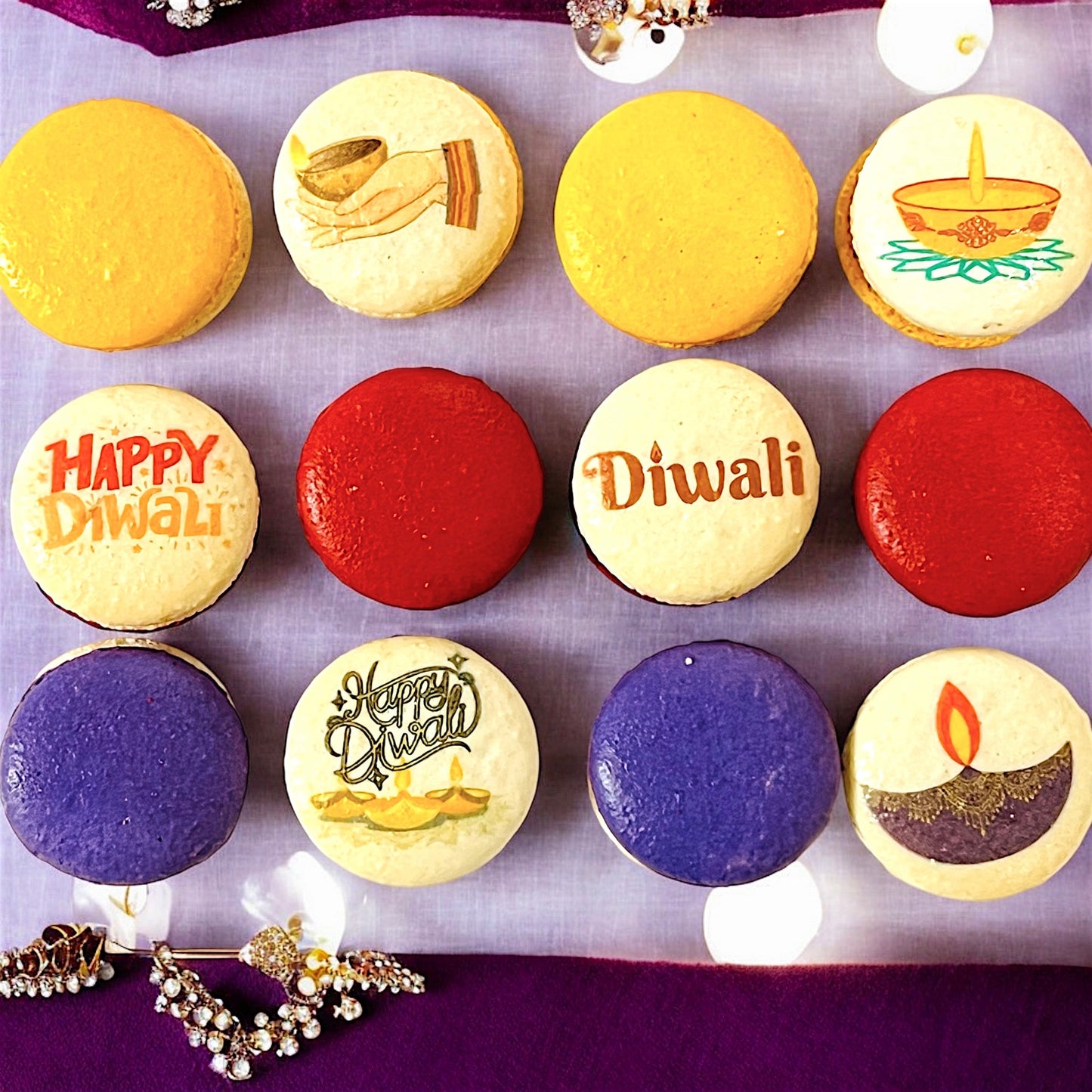 Diwali Celebration Macarons | Available in 6, 12 & 24 Pack | A Perfect Gift for Diwali Celebrations