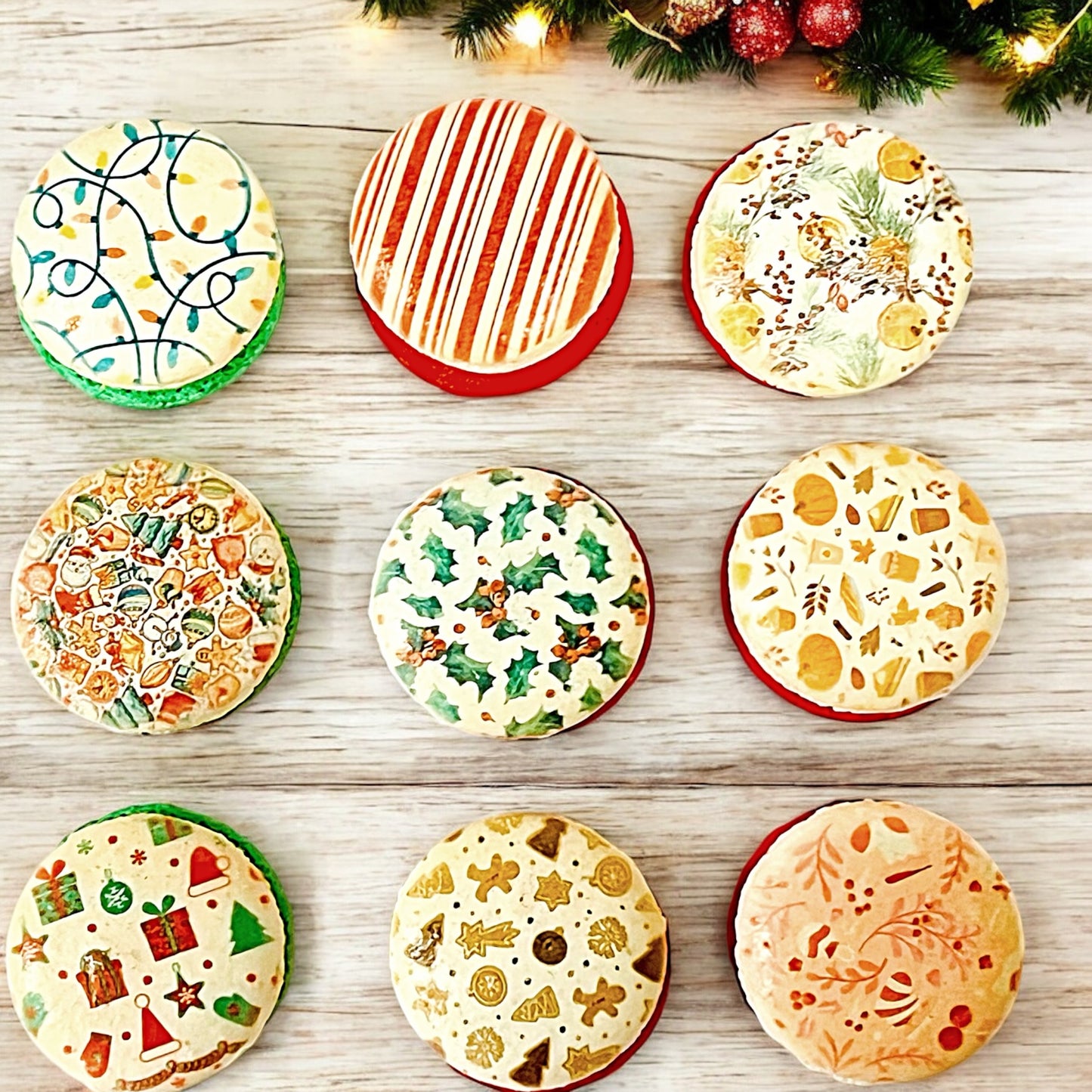 Holiday Spirit Macaron Collection - Gift Wrapping Paper Design