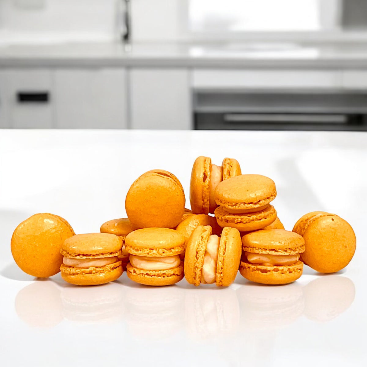 Orange Mini Macarons - Perfect for Decorating Cupcakes, Cakes, Ice Cream, and More!