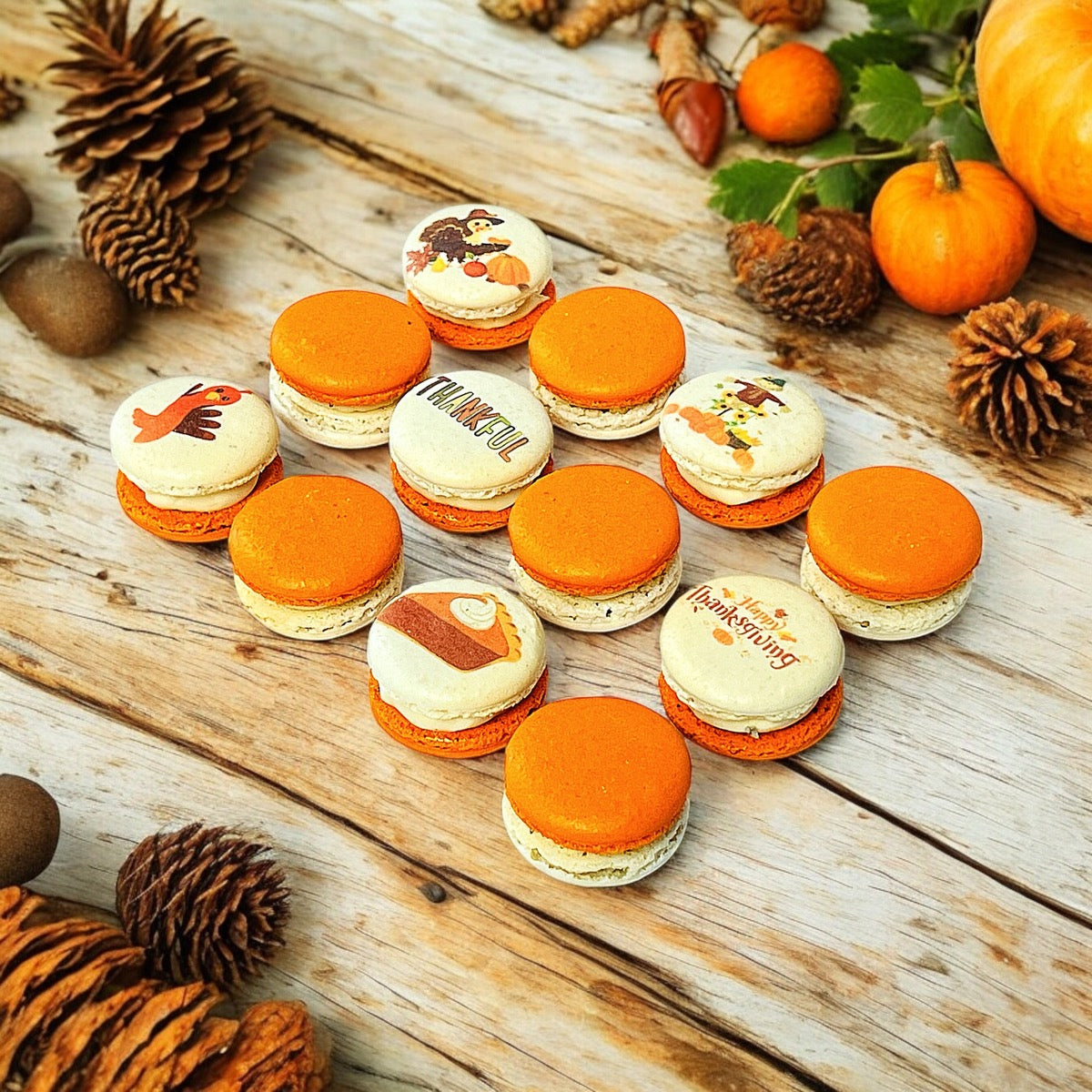 We Wish You a Happy Thanksgiving Macaron Set – Customizable Flavors