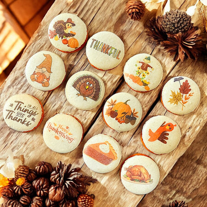 We Wish You a Happy Thanksgiving Macaron Set – Customizable Flavors