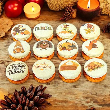 We Wish You a Happy Thanksgiving Macaron Set – Customizable Flavors