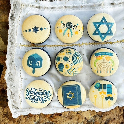 Happy Hanukkah Classic Macaron Set - 12 Pack