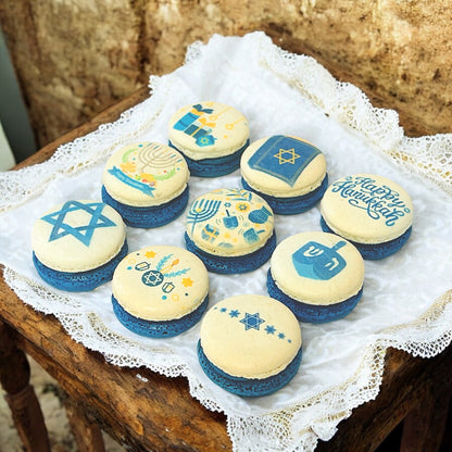 Happy Hanukkah Classic Macaron Set - 12 Pack