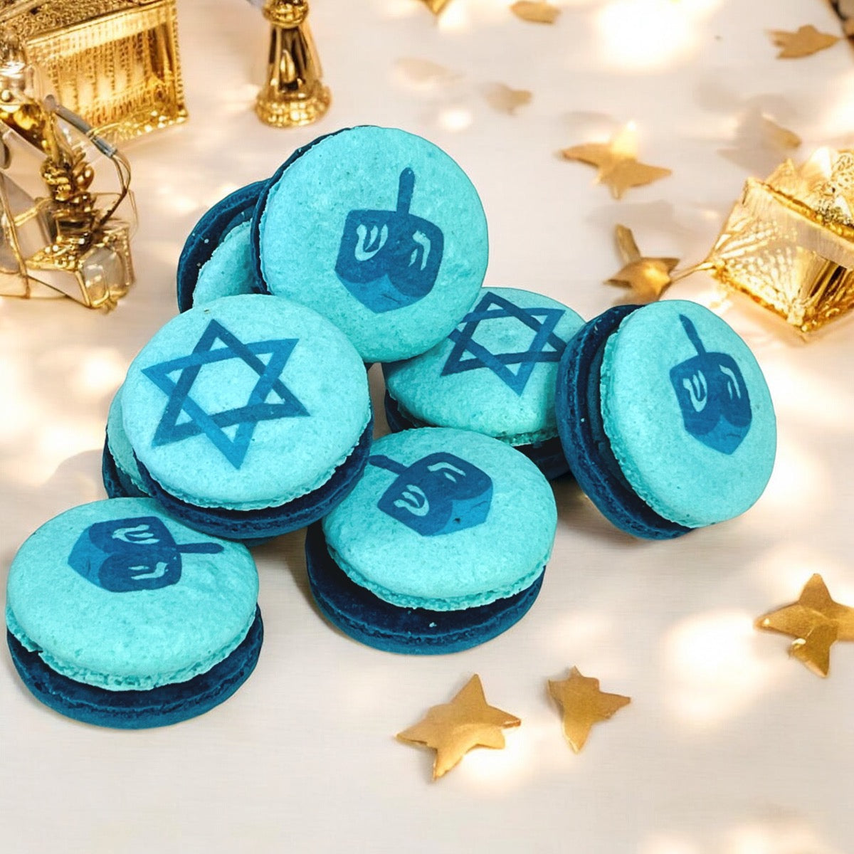 Star of David & Dreidel Vegan Macarons