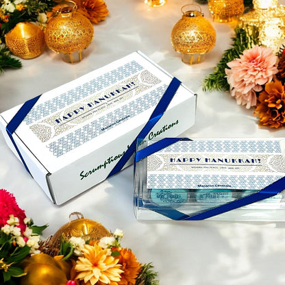 Happy Hanukkah Vegan Macaron Set - 6 or 12 Pack