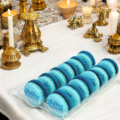 Happy Hanukkah Vegan Macaron Set - 6 or 12 Pack