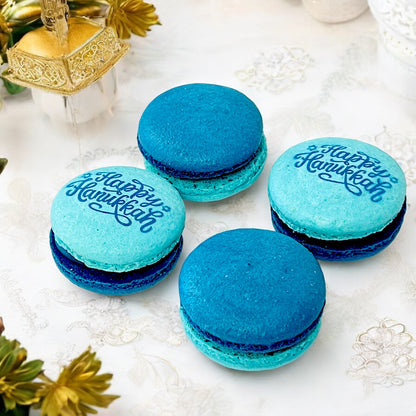 Happy Hanukkah Vegan Macaron Set - 6 or 12 Pack