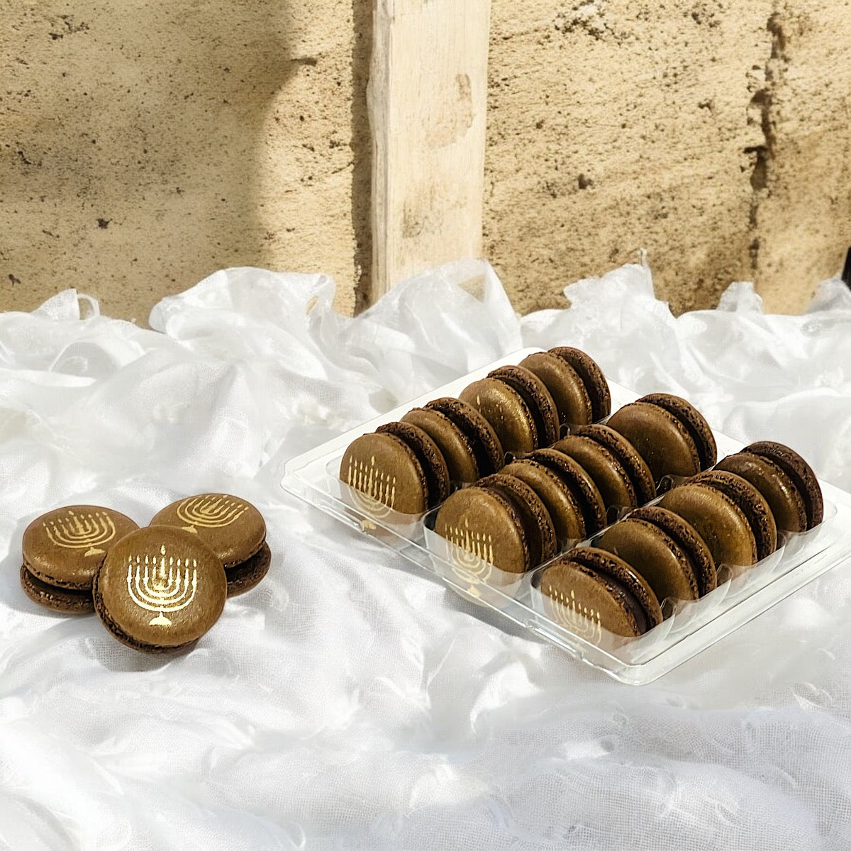 Chocolate Gelt French Macaron Set