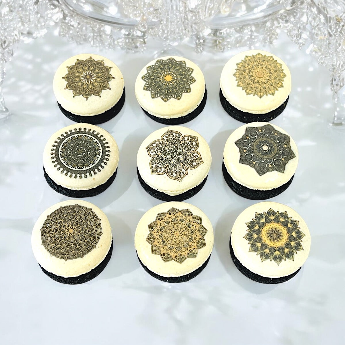 Intricate Mandala Macarons – Elegant and Unique French Treats