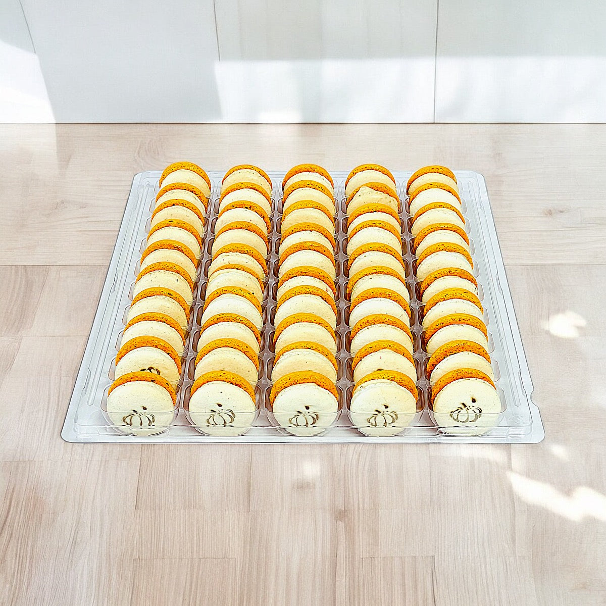 50 Pack Pumpkin Spice Caramel French Macarons | ideal for celebratory events.