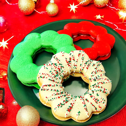 Festive Sprinkle Macaron Wreath – Custom Flavor Pick