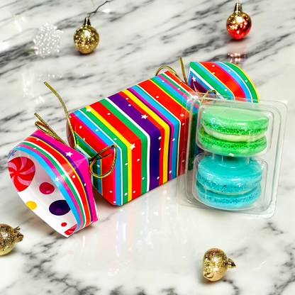 Holiday Candy Wrap Macaron Set - 6 Designs, Choose Your Flavors