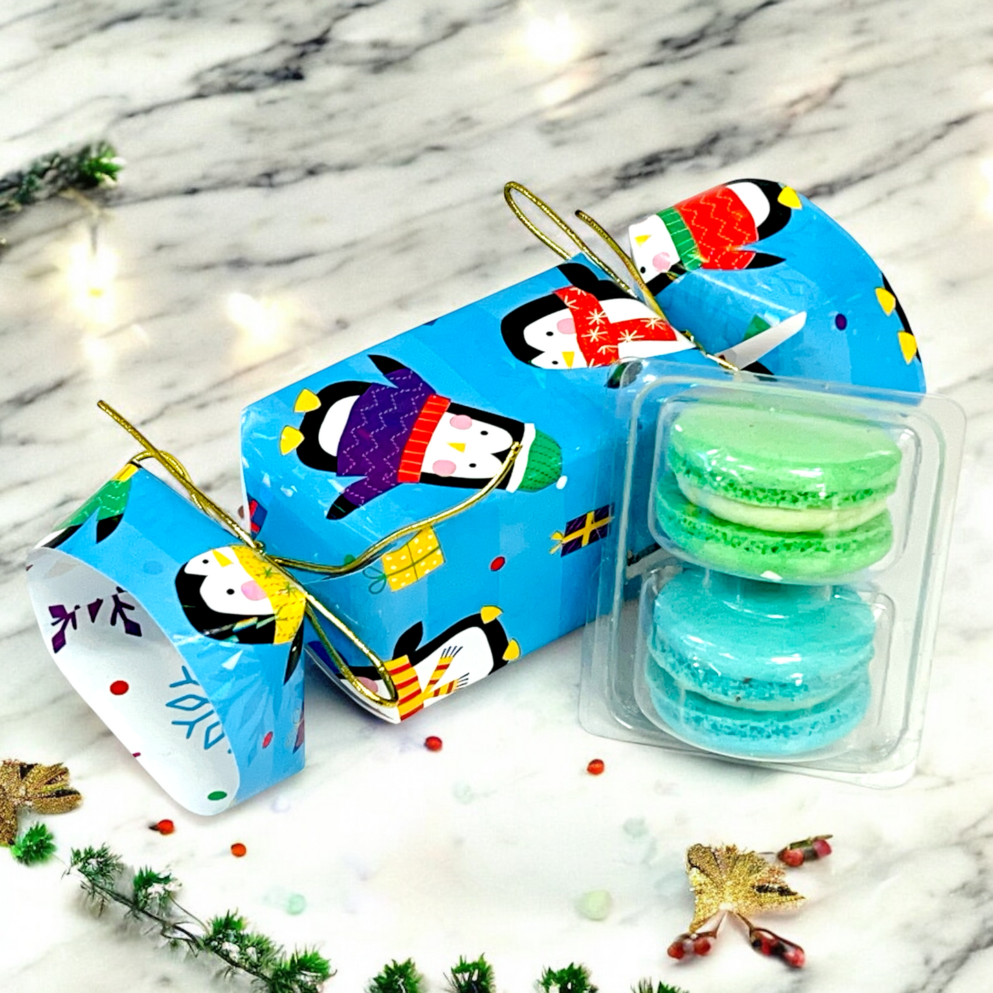 Holiday Candy Wrap Macaron Set - 6 Designs, Choose Your Flavors