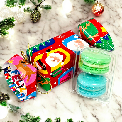 Holiday Candy Wrap Macaron Set - 6 Designs, Choose Your Flavors