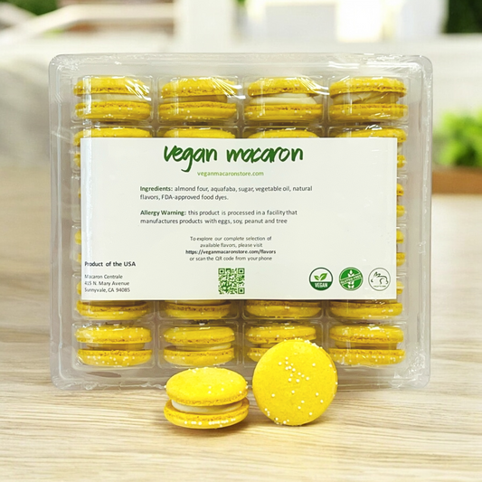 All Natural Creamy Pineapple Vegan French Macarons | Available in 24 & 48 Pack