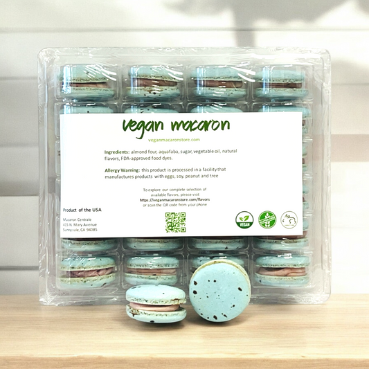 All Natural Blueberry Vegan French Macarons | Available in 24 & 48 Pack