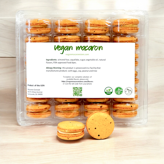 All Natural Thai Tea Vegan French Macarons | Available in 24 & 48 Pack