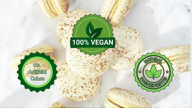 All Natural Creamy Coconut Vegan French Macarons | Available in 24 & 48 Pack - Macaron Centrale24 Pack