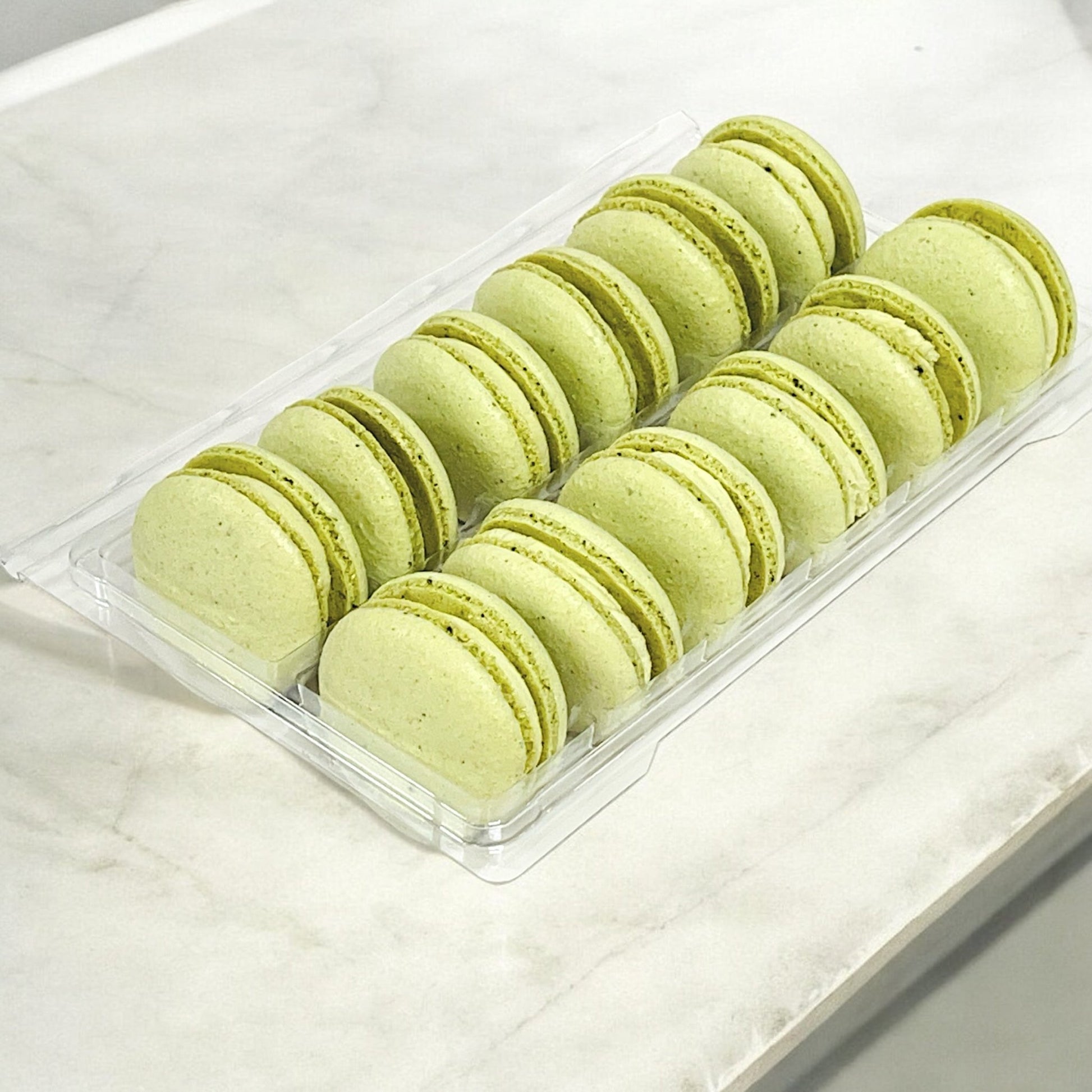 All Natural Creamy Matcha Vegan French Macarons | Available in 24 & 48 Pack - Macaron Centrale24 Pack