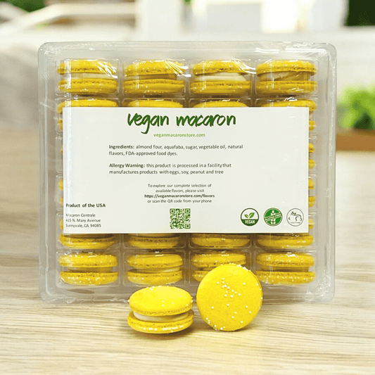 All Natural Creamy Pineapple Vegan French Macarons | Available in 24 & 48 Pack - Macaron Centrale24 Pack