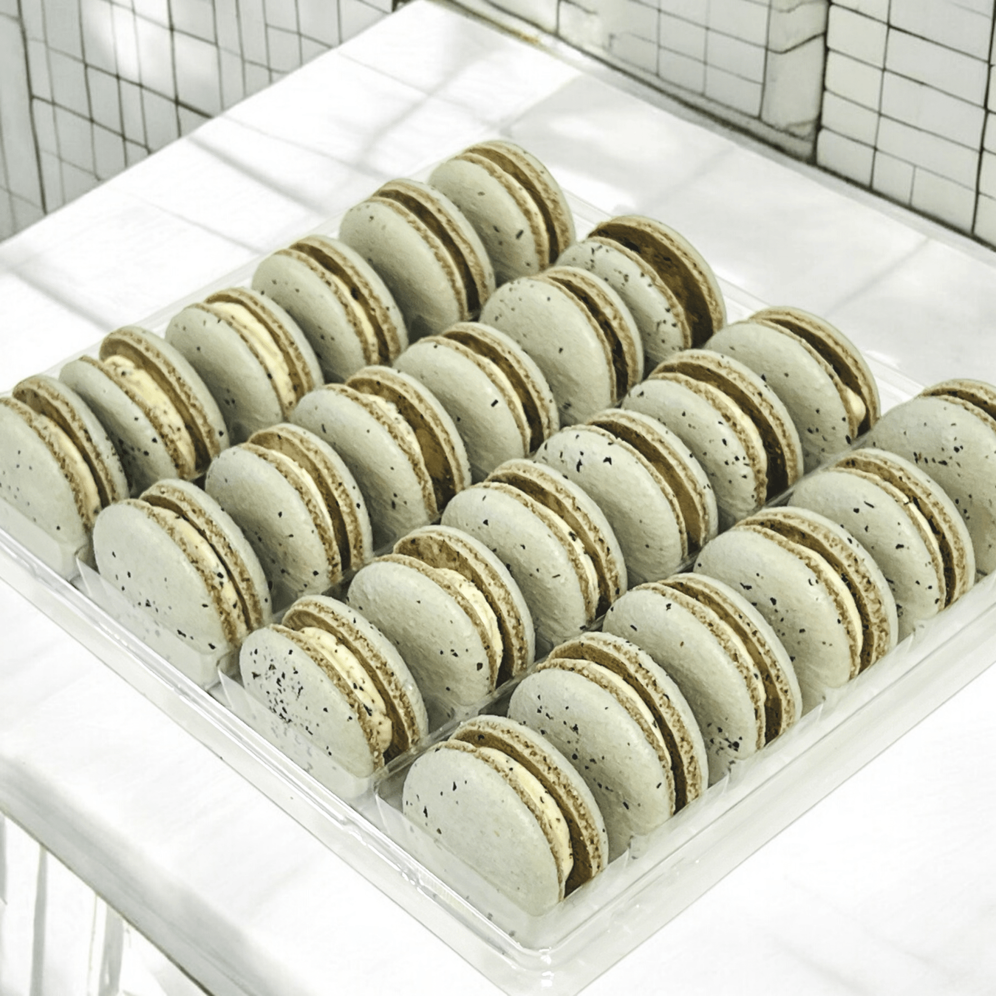 All Natural Earl Grey Lavender Vegan French Macarons | Available in 24 & 48 Pack - Macaron Centrale24 Pack