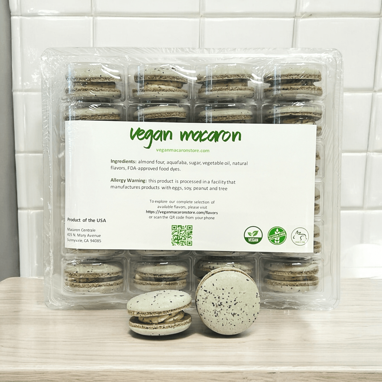 All Natural Earl Grey Lavender Vegan French Macarons | Available in 24 & 48 Pack - Macaron Centrale24 Pack