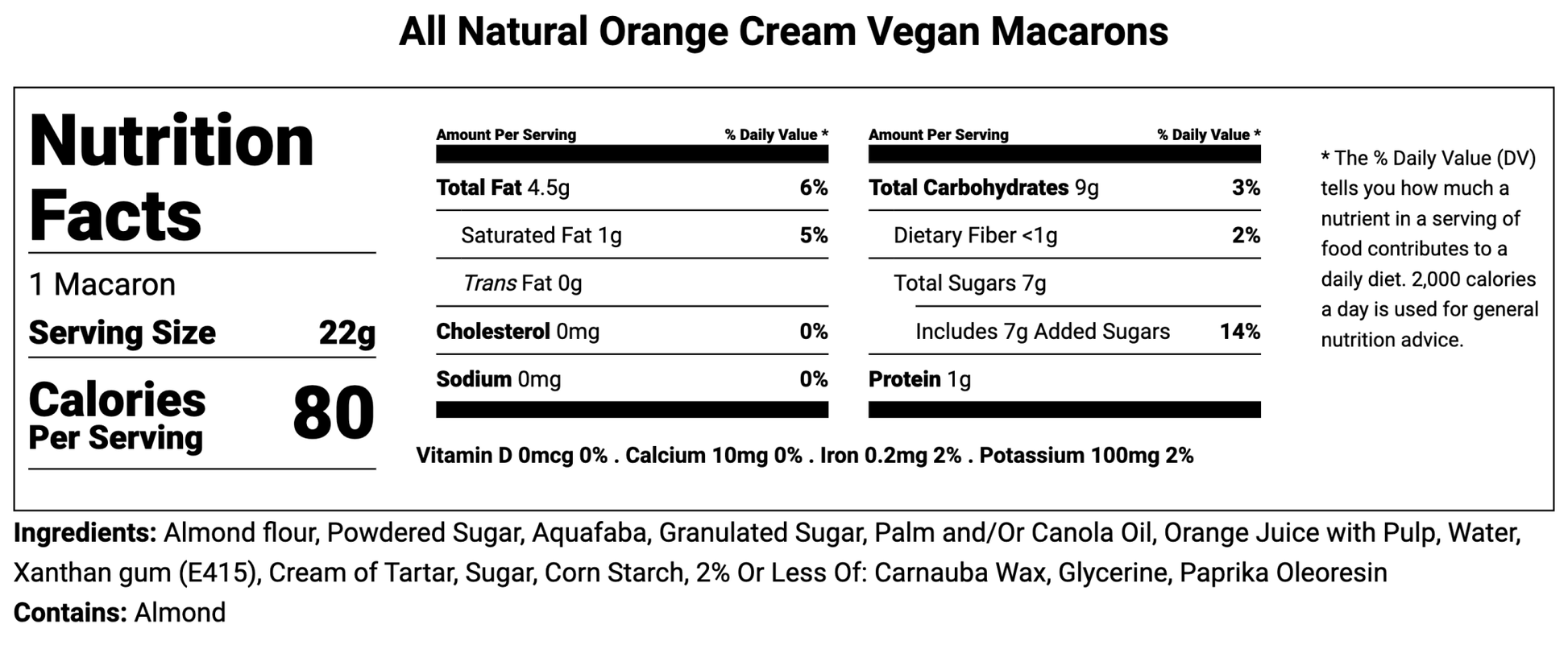 All Natural Orange Cream Vegan French Macarons | Available in 24 & 48 Pack - Macaron Centrale24 Pack