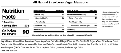 All Natural Strawberry Vegan French Macarons | Available in 24 & 48 Pack - Macaron Centrale24 Pack