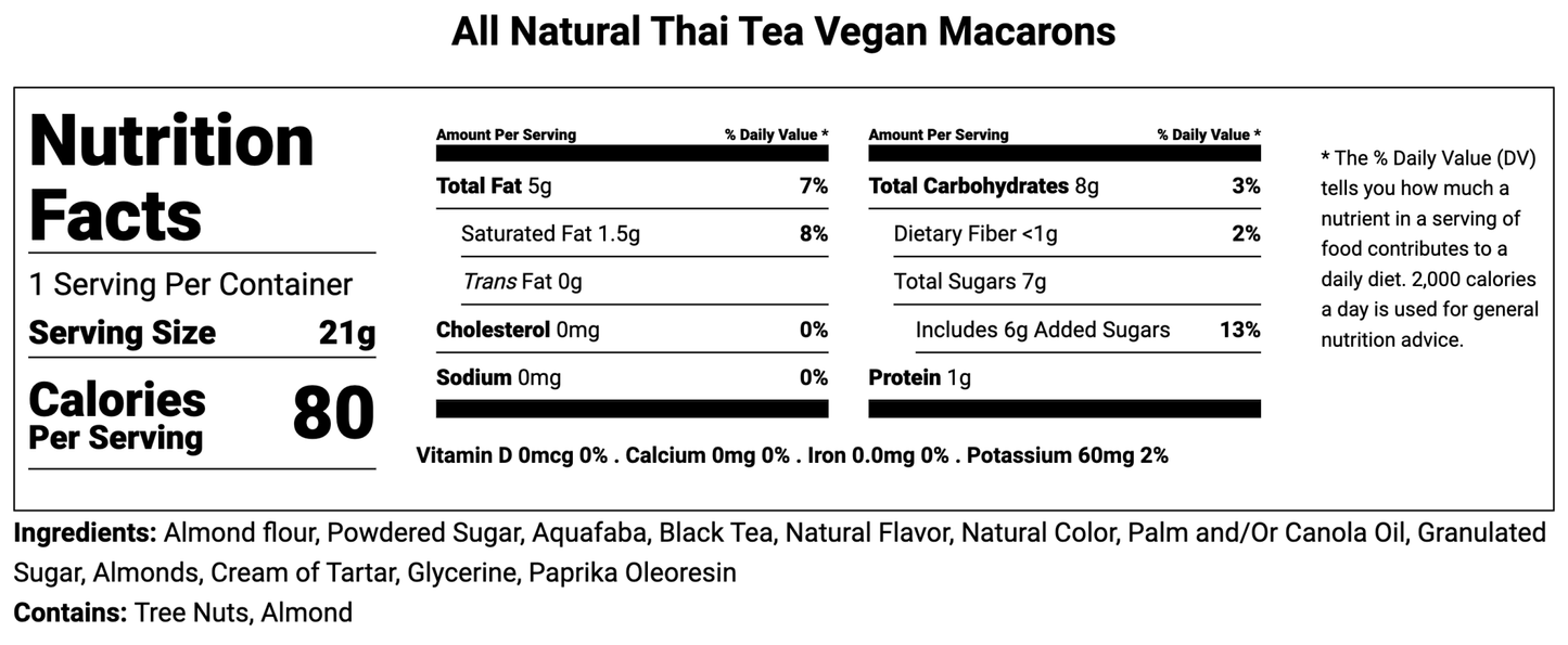 All Natural Thai Tea Vegan French Macarons | Available in 24 & 48 Pack - Macaron Centrale24 Pack