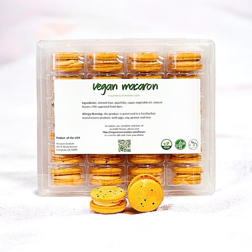 All Natural Thai Tea Vegan French Macarons | Available in 24 & 48 Pack - Macaron Centrale24 Pack