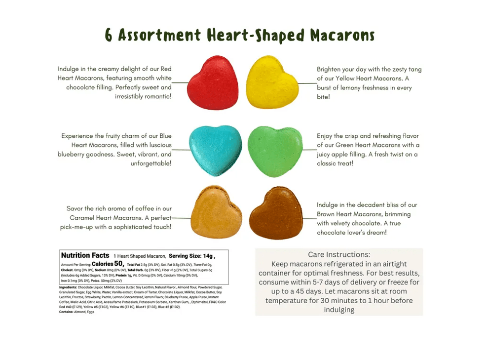 Assorted Heart - Shaped Macarons – 36 pack - Macaron CentraleValentine's