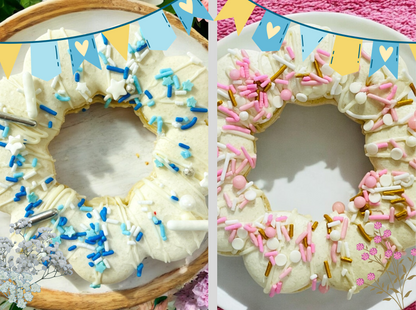 Macaron Wreath for Baby Showers - Pink or Blue Sprinkles