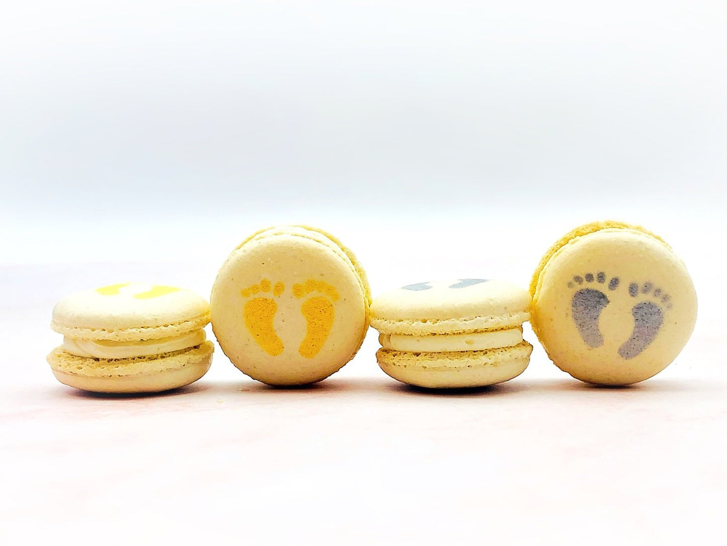 BIC | Baby is Coming Set 6 Pack French Macarons | Perfect for Baby Shower and Baby Gender Reveal Pary - Macaron CentraleNonePink with pink icing