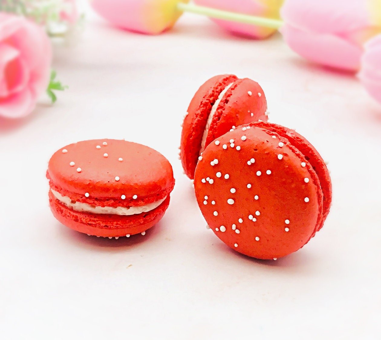 Blood Orange Macarons (6 Pack) | Ideal for celebratory events. - Macaron Centrale