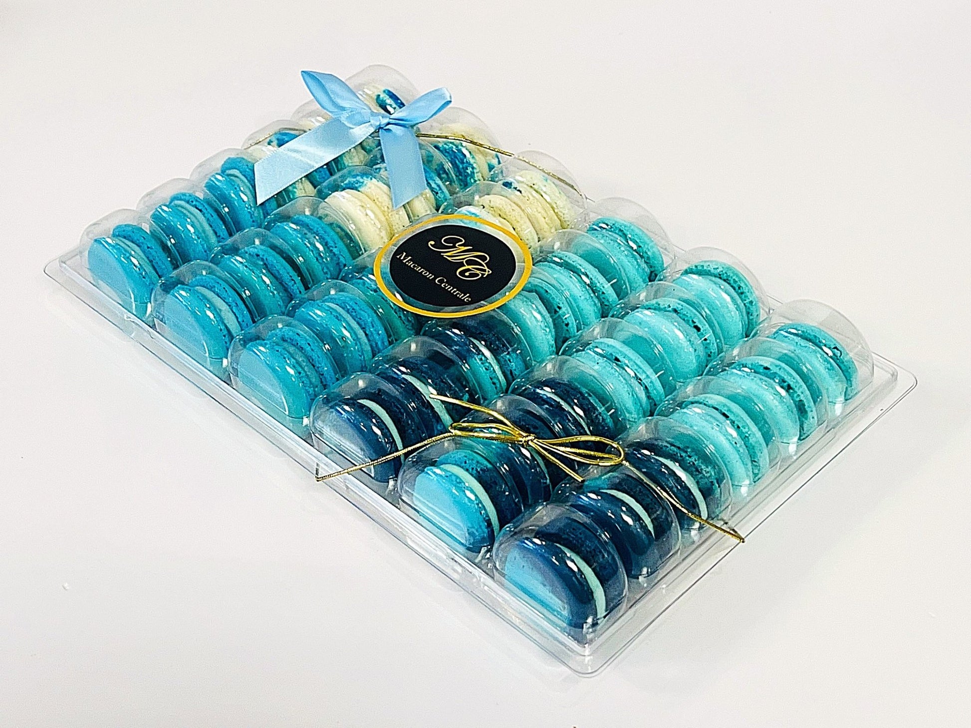 Blue Vibe: A Flavorful Quartet of French Macarons in One Set | 36 Pack - Macaron Centrale