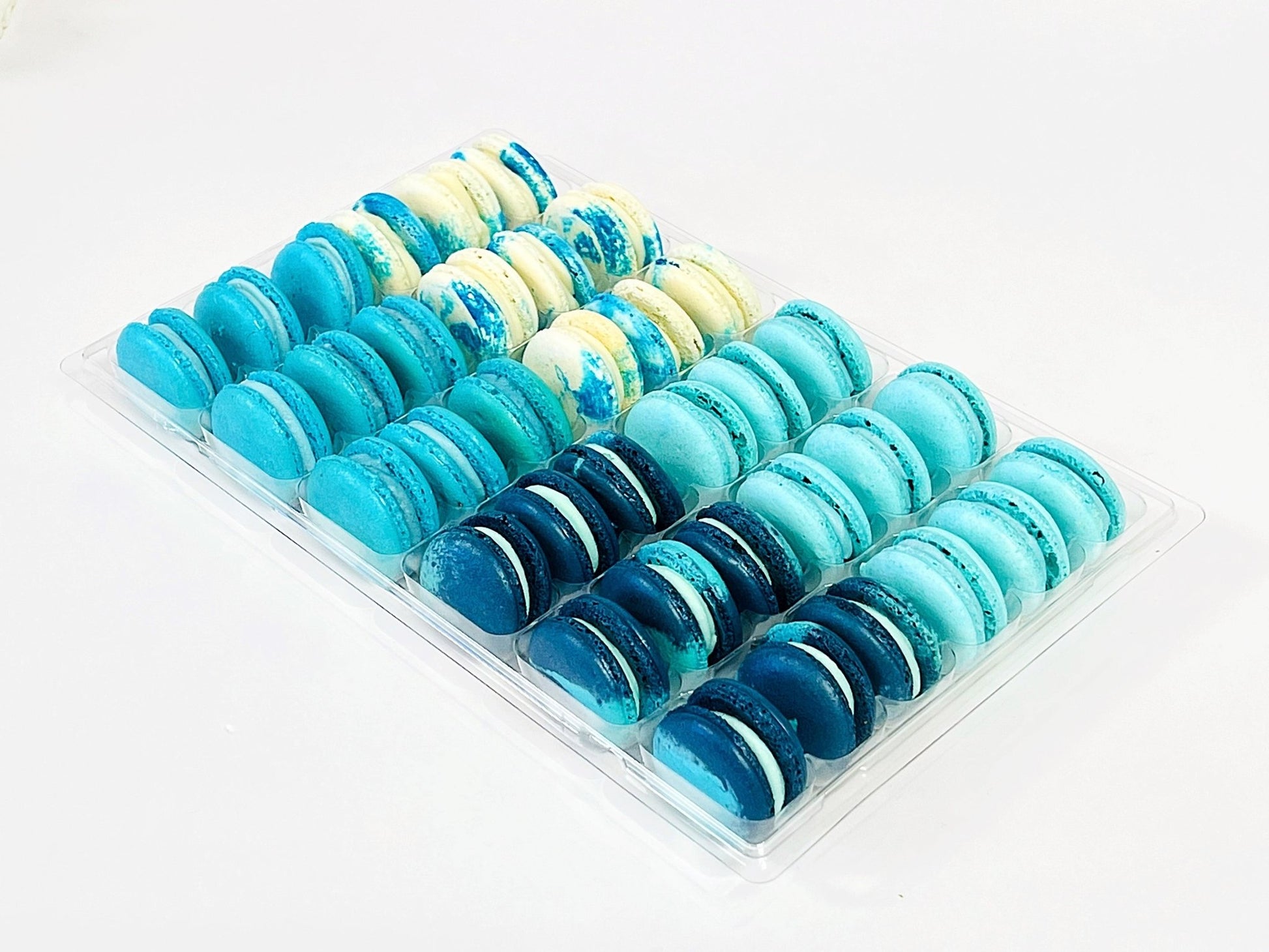 Blue Vibe: A Flavorful Quartet of French Macarons in One Set | 36 Pack - Macaron Centrale