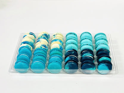 Blue Vibe: A Flavorful Quartet of French Macarons in One Set | 36 Pack - Macaron Centrale