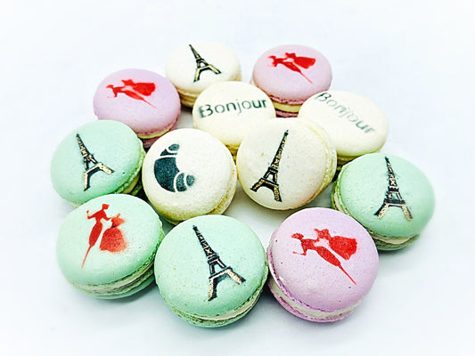 Bonjour De Paris Macaron Set | Ideal for celebratory events. - Macaron Centrale6 Pack