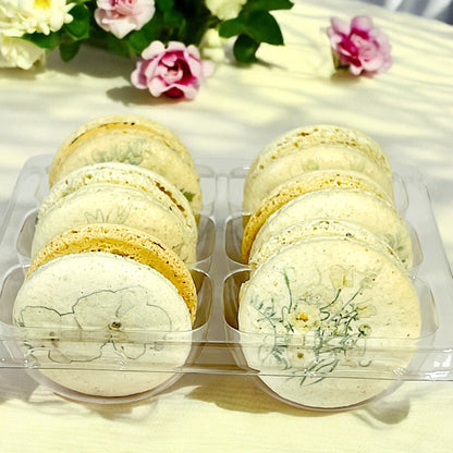 Botanical French Macaron Set: Customizable Delights in Packs of 6, 12, or 24 - Macaron Centrale6 Pack