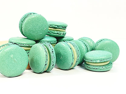 Butterbeer Ganache Lavender French Macarons | Perfect for your next holiday feast. - Macaron Centrale