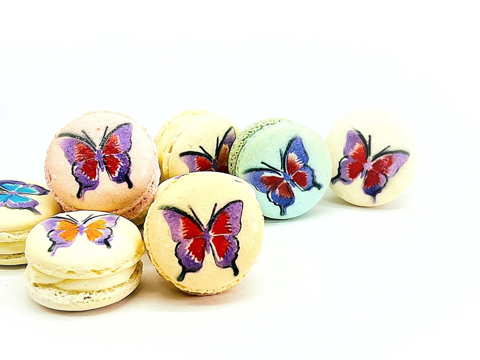 Butterfly French Macarons | Available in 6 , 12 & 24 Pack - Macaron CentraleVanilla6 Pack