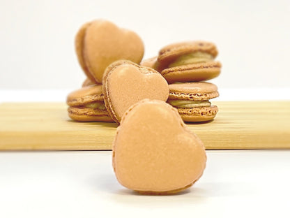 Caramel Heart French Macarons | Ideal for Valentine's Day gifts, birthdays, weddings, anniversaries and more - Macaron CentraleDefault (Coffee)12 Pack